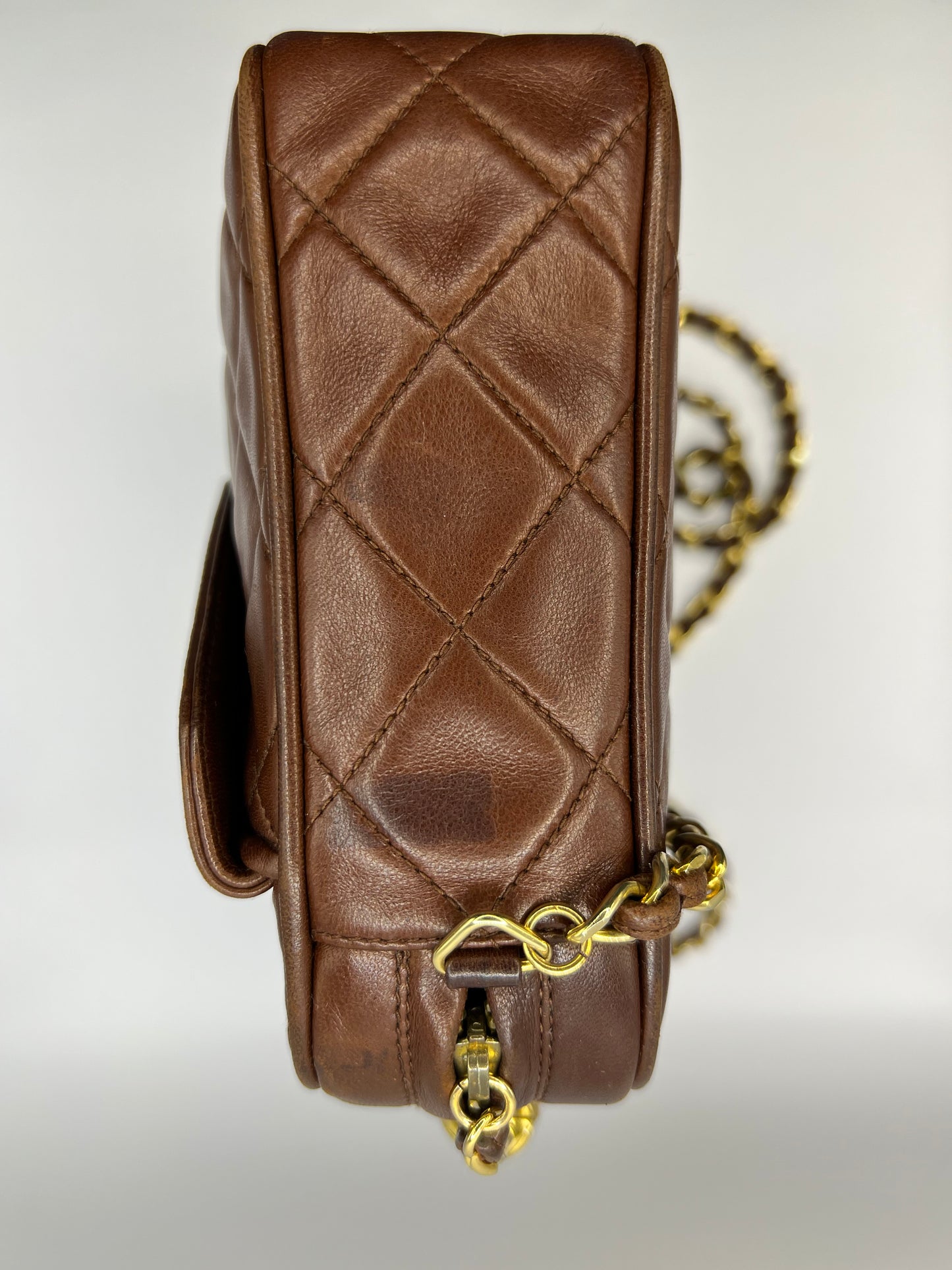 Vintage brown Chanel camera bag