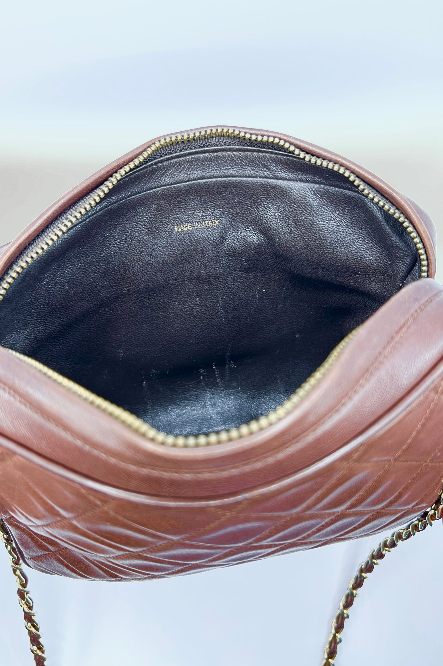 Vintage brown Chanel camera bag