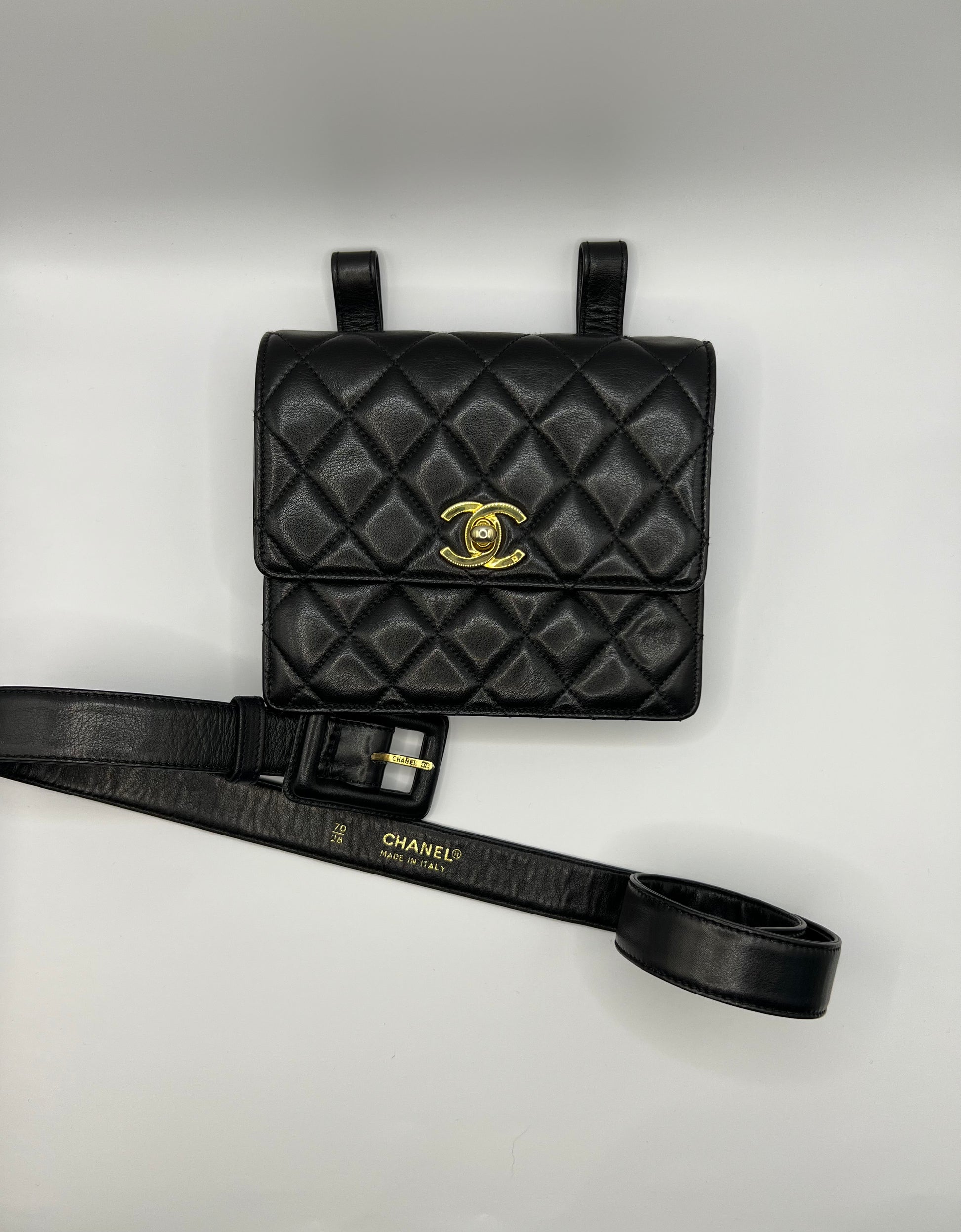 Black Chanel belt bag