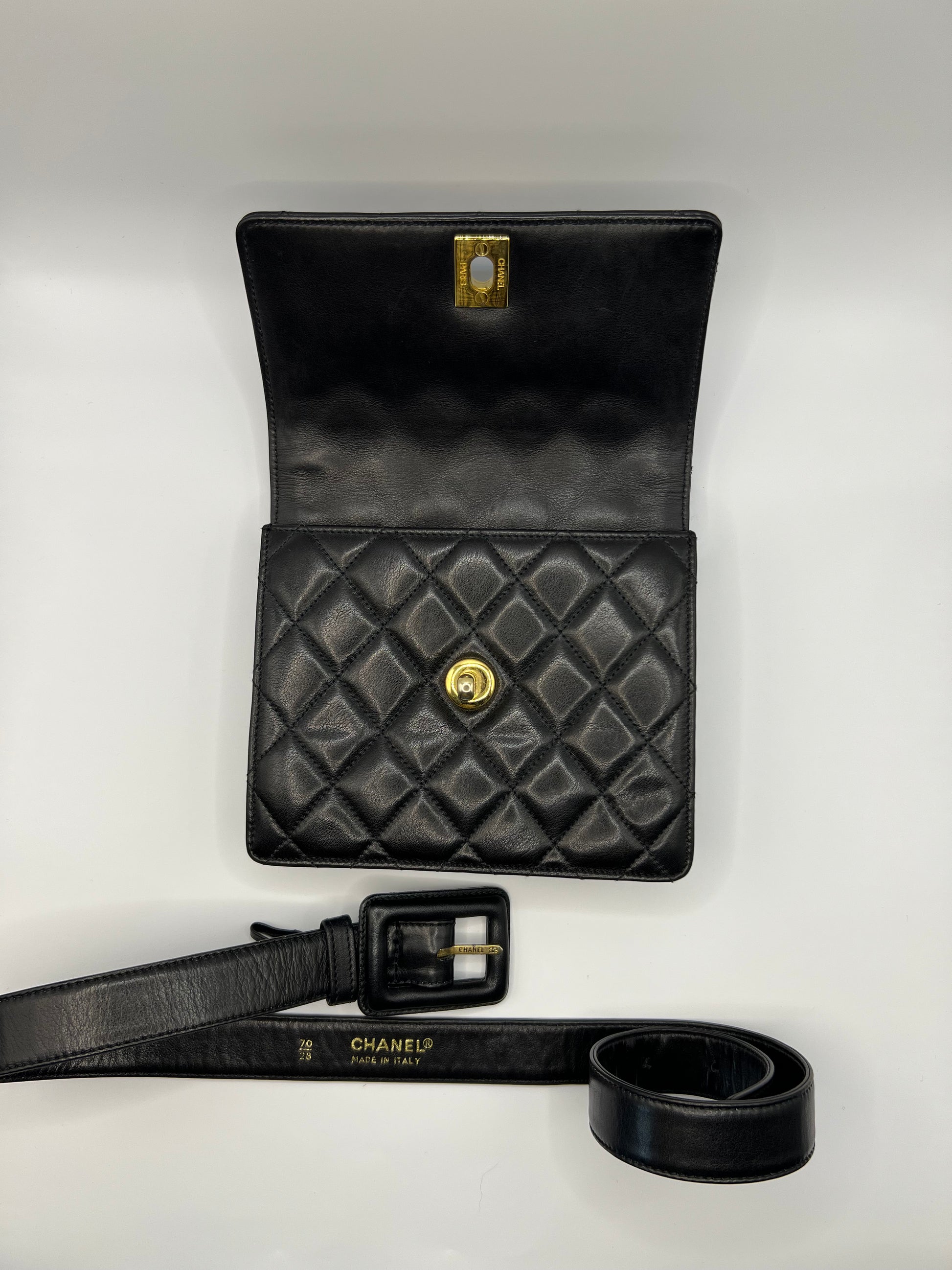 1980s. Vintage CHANEL black lamb leather belt bag, waist bag, fanny pa –  eNdApPi ***where you can find your favorite designer  vintages..authentic, affordable, and lovable.